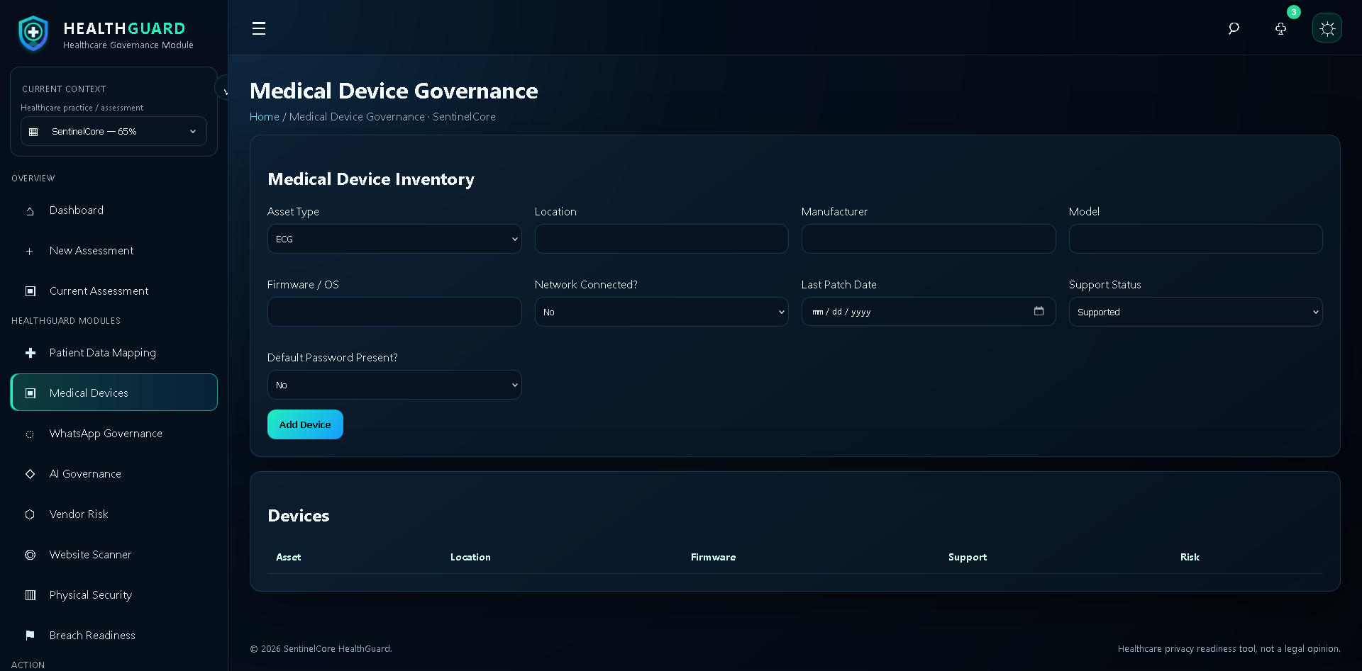 SentinelCoreHQ HealthGuard screenshot 1